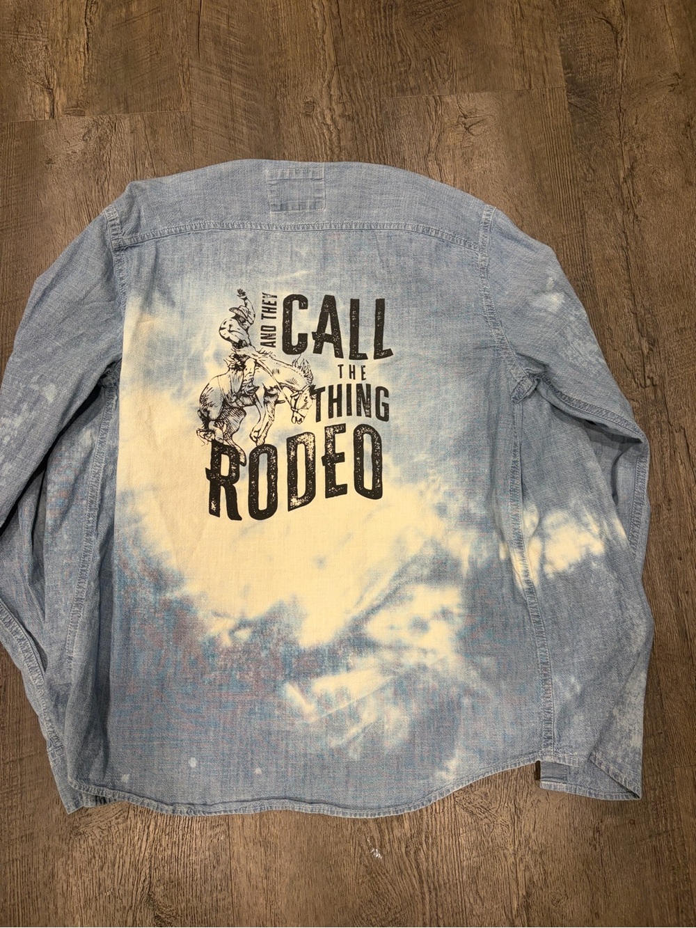 Hollister Light Blue Bleached Button-Up Shirt Jacket